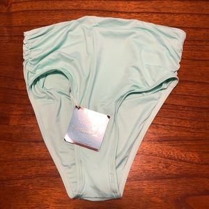 letarte high rise shirred foldover bikini bottom